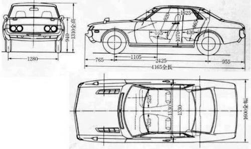 Szkic techniczny Toyota Celica I