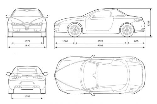 Szkic techniczny Alfa Romeo Brera Spider