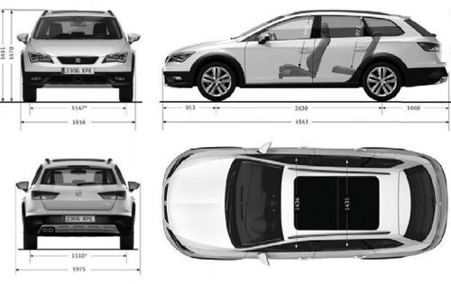 Szkic techniczny Seat Leon III X-Perience