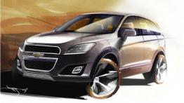 Chevrolet Captiva II - przód - reflektory wyłączone - szkic techniczny