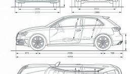 Audi S3 III - szkic auta - wymiary