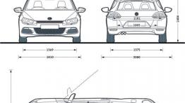 Volkswagen Scirocco III - szkic auta - wymiary