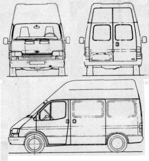 Szkic techniczny Ford Transit III