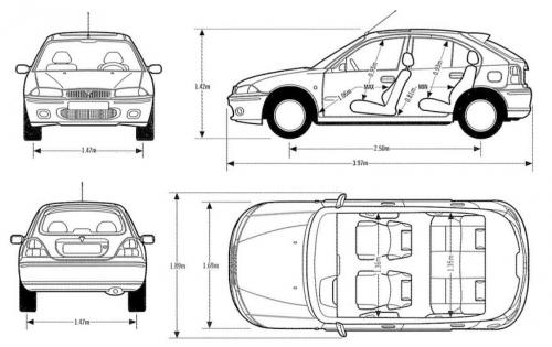 Szkic techniczny Rover 200 III