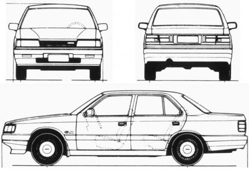 Szkic techniczny Mazda 929 III