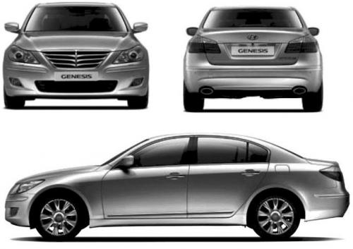 Szkic techniczny Hyundai Genesis I