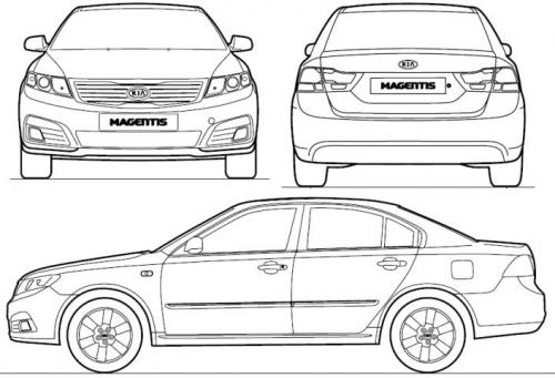 Szkic techniczny Kia Magentis I