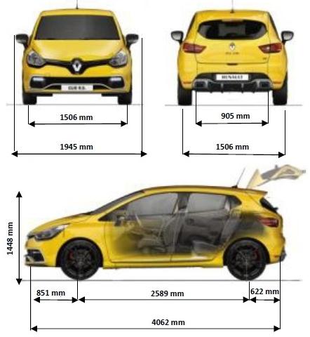 Szkic techniczny Renault Clio IV RS