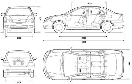Toyota Corolla IX (E12) Sedan • Dane techniczne