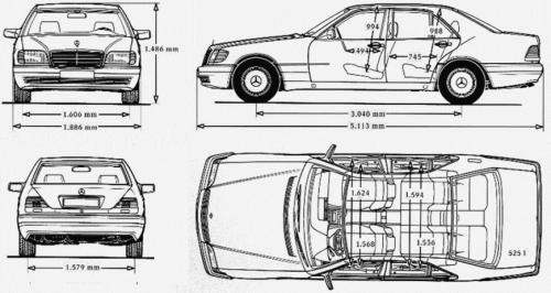 Mercedes Klasa S W140 Sedan • Dane techniczne • AutoCentrum.pl