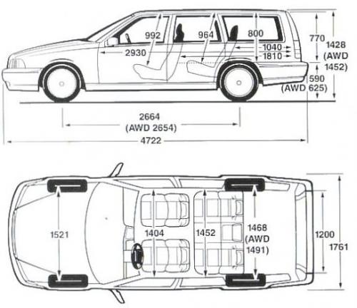 Volvo V70 Kofferraum Masse