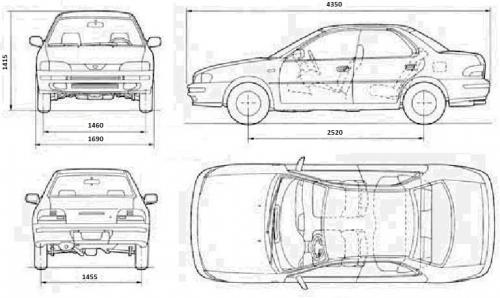 Subaru impreza чертеж