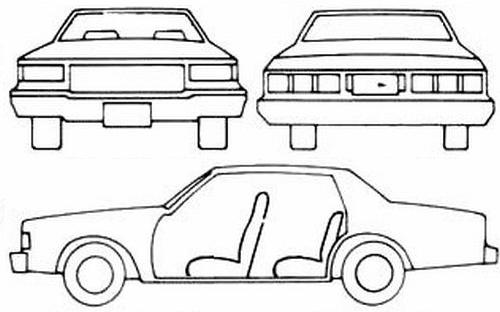 Szkic techniczny Chevrolet Caprice Classic III Sedan