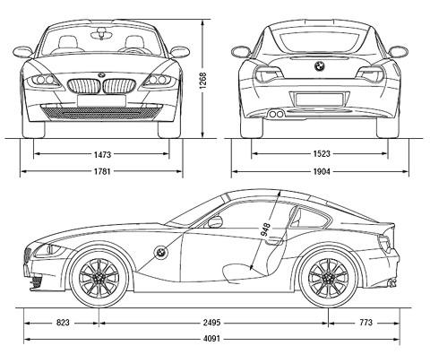 Szkic techniczny BMW Z4 E85 Coupe