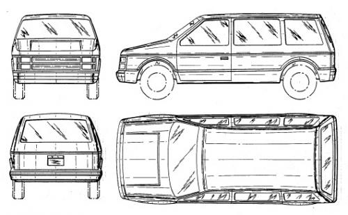 Szkic techniczny Dodge Caravan I Minivan