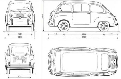 Fiat 600 Multipla • Dane techniczne • AutoCentrum.pl