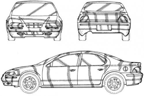 Szkic techniczny Dodge Stratus II Sedan