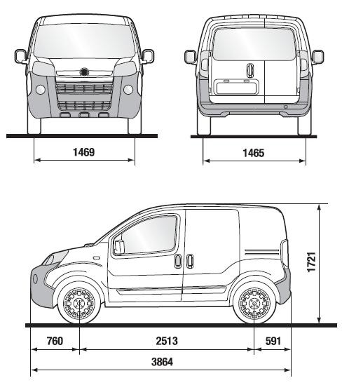 Szkic techniczny Fiat Fiorino IV Cargo