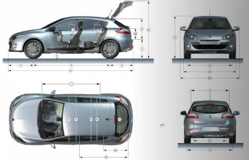 Renault fluence размер. Габариты Рено Меган 3 хэтчбек. Renault Megane 3 габариты. Ширина Рено Меган 2. Renault Megane 3 универсал габариты.