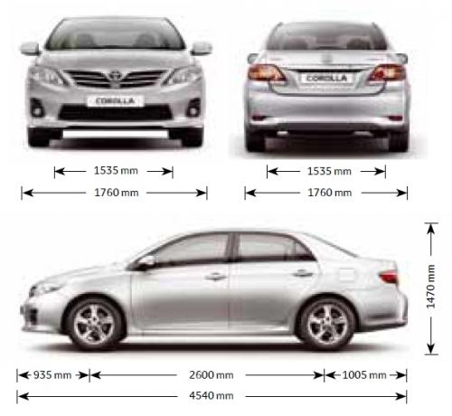 Toyota Corolla X Sedan Facelifting • Dane techniczne