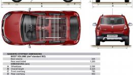 Dacia Sandero Stepway - szkic auta - wymiary