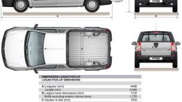 Dacia Logan Pick Up - szkic auta - wymiary