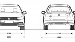 Volkswagen Passat B8 Variant (2015) - szkic auta - wymiary