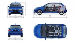 Skoda Fabia III hatchback (2015) - szkic auta - wymiary