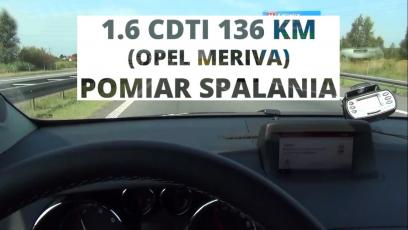 Opel Meriva 1.6 CDTI Ecotec 136 KM - pomiar spalania