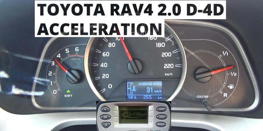 Toyota RAV4 2.0 D-4D 124 KM - acceleration 0-100km/h