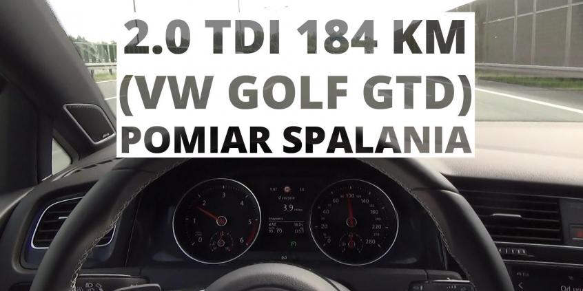 Volkswagen Golf GTD 2.0 TDI-CR 184 KM - pomiar spalania