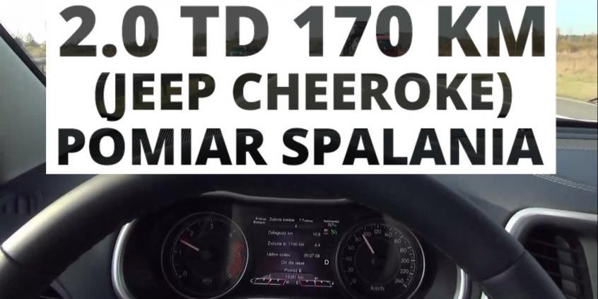 Jeep Cherokee 2.0 MJD 170 KM (AT) - pomiar spalania 