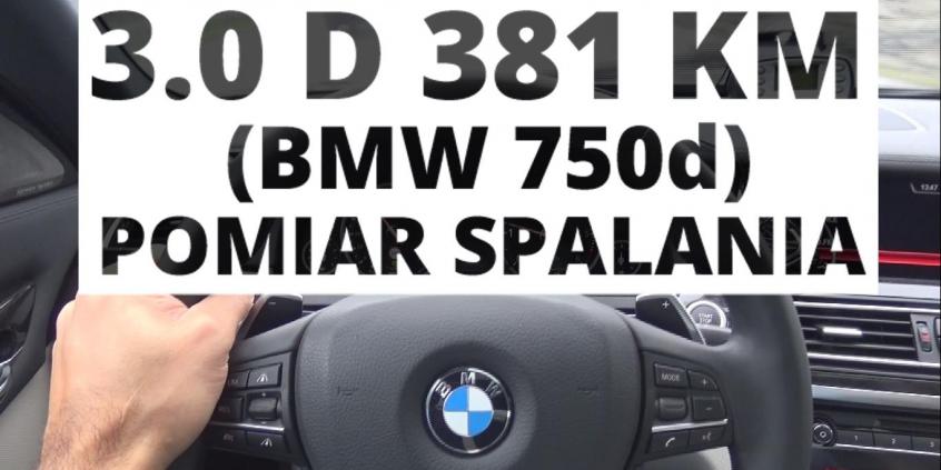 BMW 750d 3.0 381 KM - pomiar spalania 