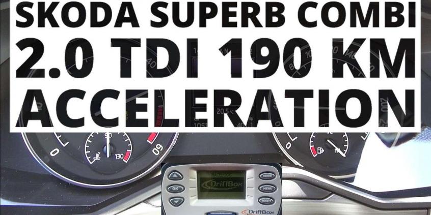 Skoda Superb Combi 2.0 TDI 190 KM (MT) - przyspieszenie 0-100 km/h