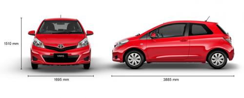 Szkic techniczny Toyota Yaris III Hatchback 3d