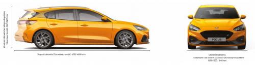 Szkic techniczny Ford Focus IV Hatchback ST