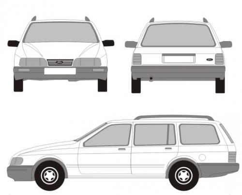Szkic techniczny Ford Sierra II Kombi