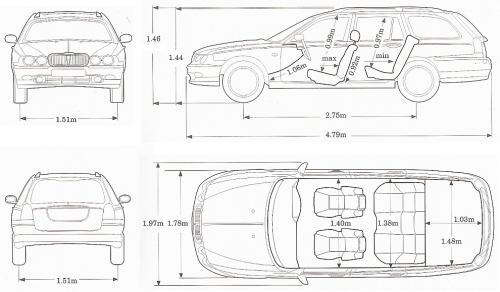 Szkic techniczny Rover 75 Kombi