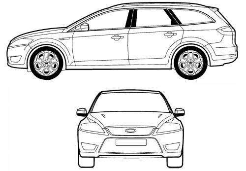 Szkic techniczny Ford Mondeo IV Kombi
