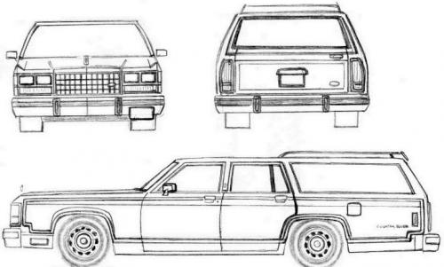 Szkic techniczny Ford Crown Victoria LTD Kombi