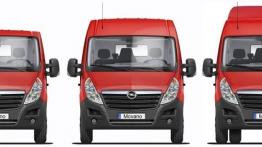 Opel Movano B Furgon - szkic auta - porównanie wersji nadwoziowych