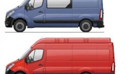 Opel Movano B Furgon - szkic auta - porównanie wersji nadwoziowych