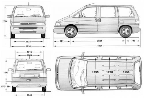 Szkic techniczny Citroen Evasion II