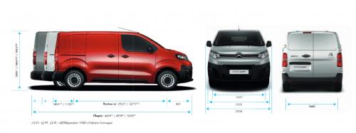 Szkic techniczny Citroen Jumpy III Furgon XS