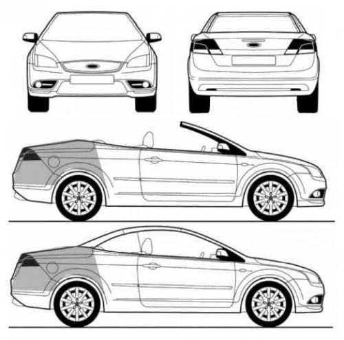 Szkic techniczny Ford Focus II Coupe-Cabriolet