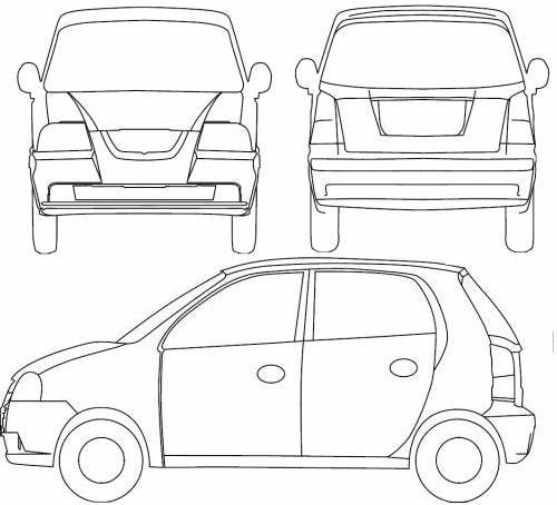 Szkic techniczny Hyundai Atos II