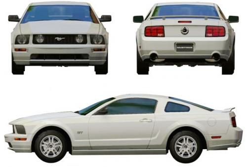 Szkic techniczny Ford Mustang V Coupe