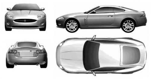 Szkic techniczny Jaguar XK I Coupe