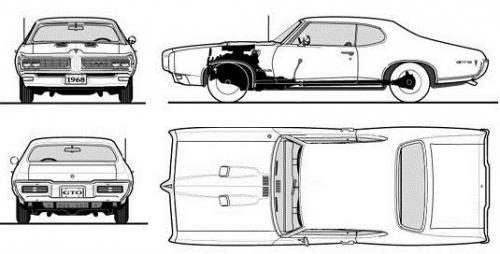 Szkic techniczny Pontiac GTO II Coupe