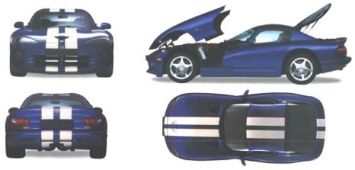 Szkic techniczny Dodge Viper II Coupe